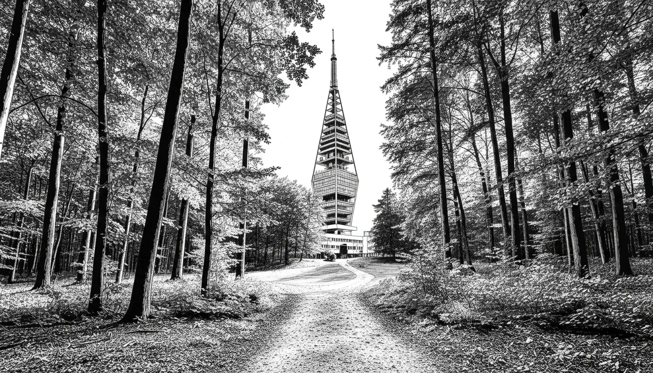 Kamzík Tower: The Sentinel in Black & White