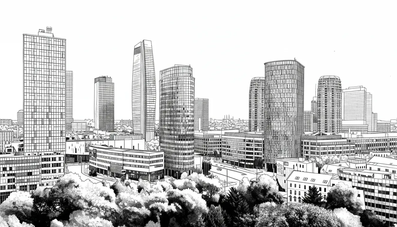 Sky Park: Modernist Curves in Pure Ink