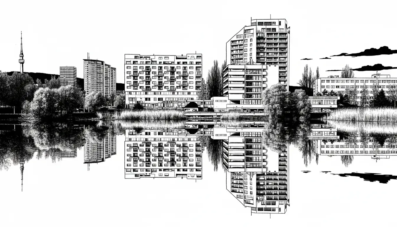 Štrkovec Lake: Reflections in High Contrast
