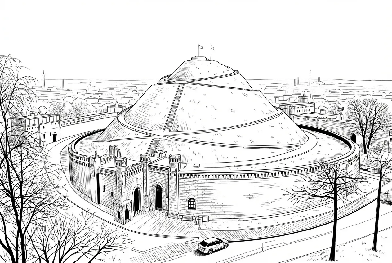 Kościuszko Mound – Minimalist Black & White Metal Art