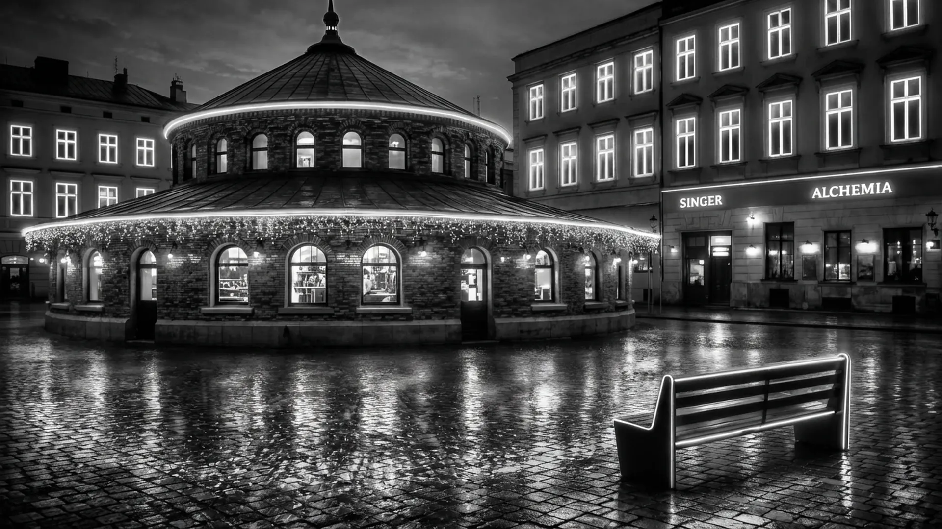 Plac Nowy - Krakow Noir Collection - Metal Plate