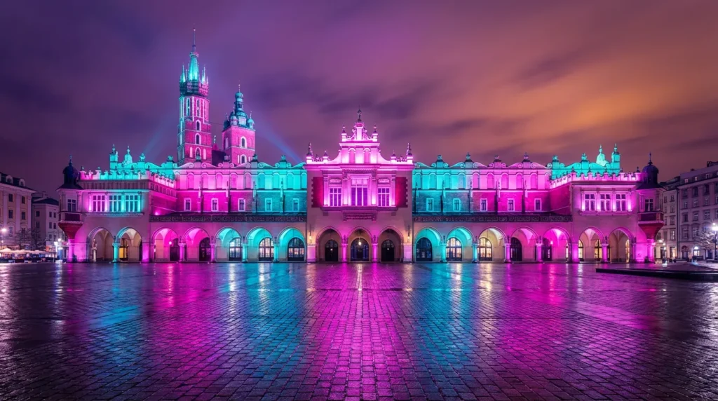 Rynek Główny – Cyberpunk Krakow Metal Plate