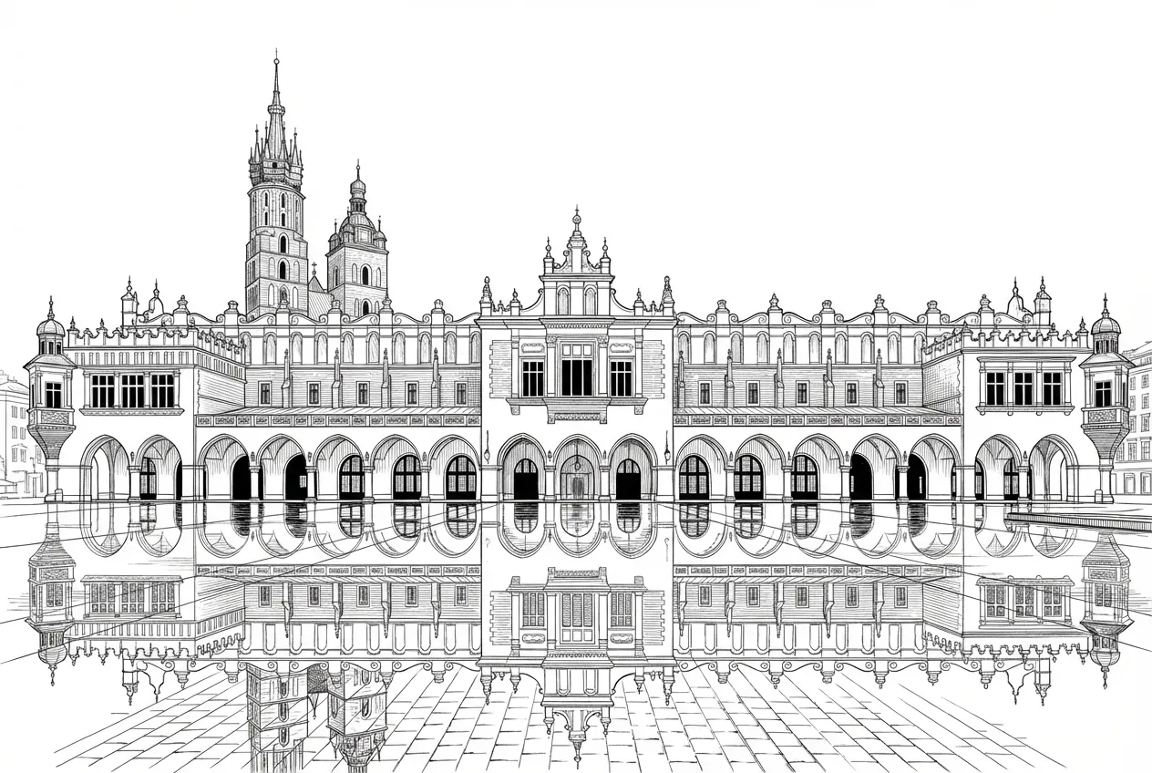 Rynek Główny – Minimalist Krakow Metal Plate