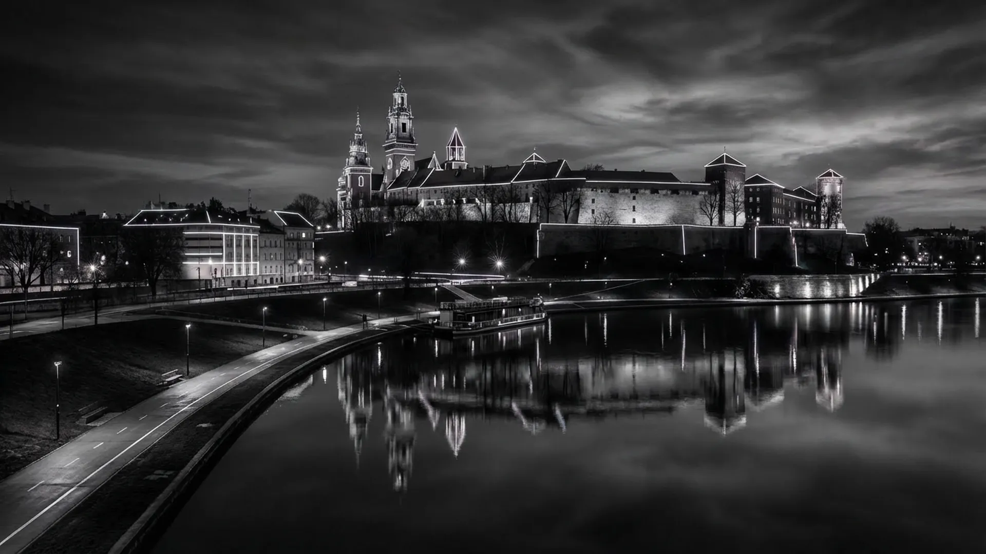 Vistulan Boulevards- Krakow Noir Collection - Metal Plate