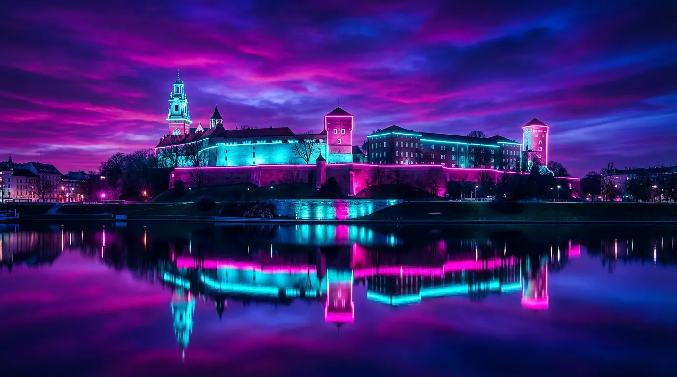Wawel Castle – Cyberpunk Krakow Metal Plate