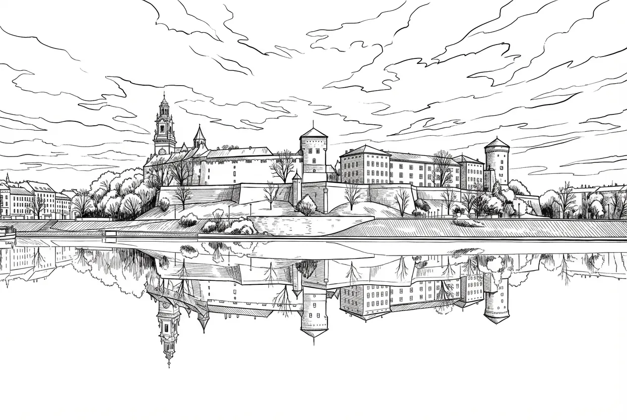 Wawel Castle – Minimalist Krakow Metal Plate