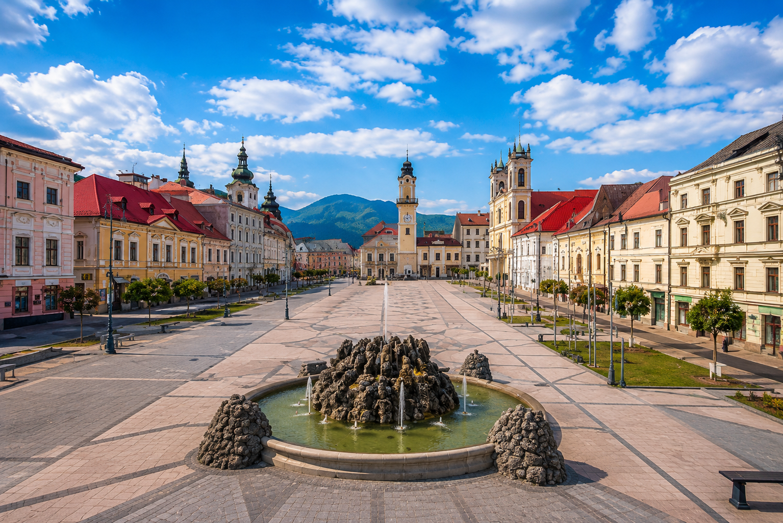 Banská Bystrica – Singing Fountain & SNP Square