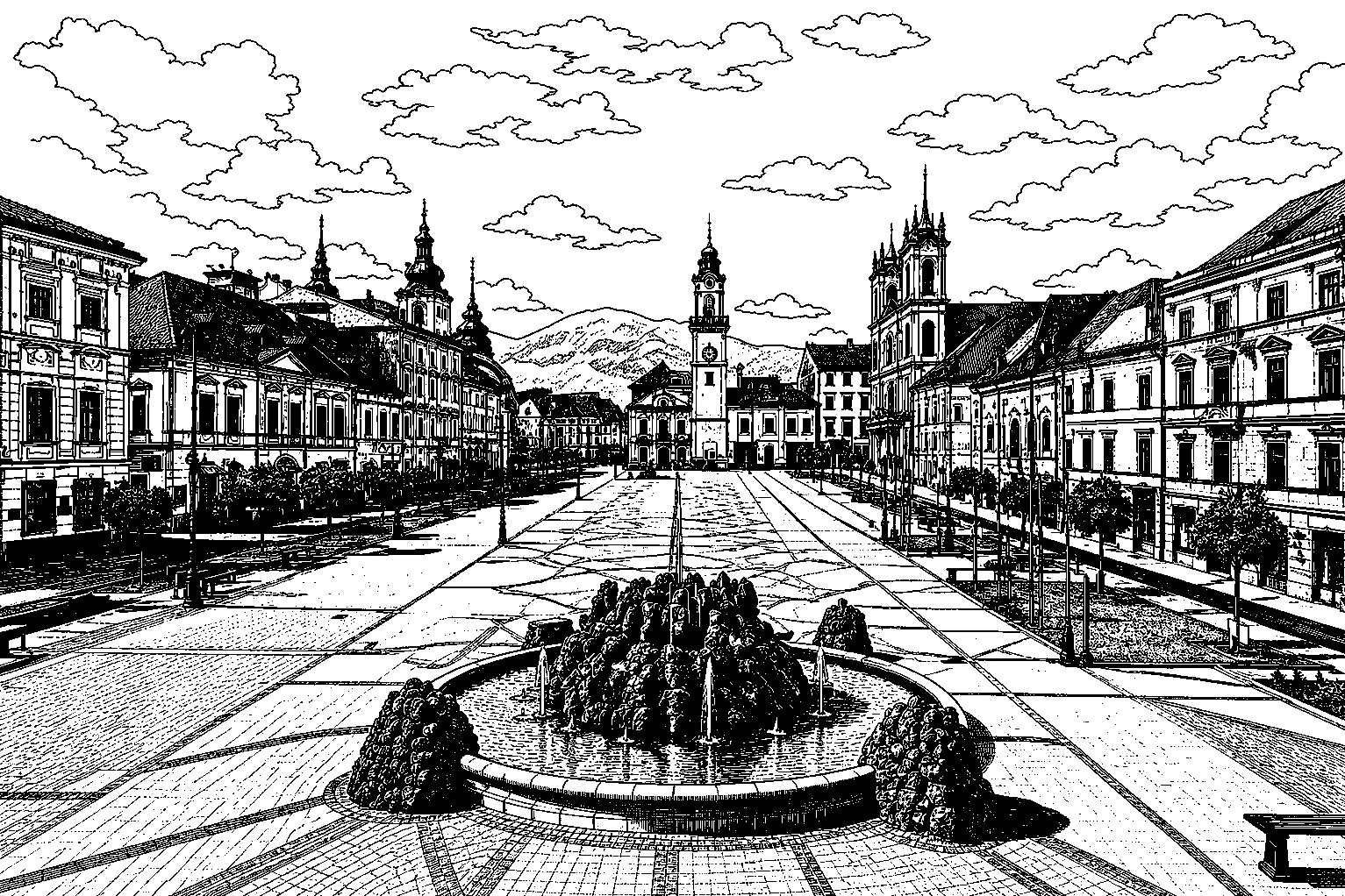 Banská Bystrica – Singing Fountain & SNP Square