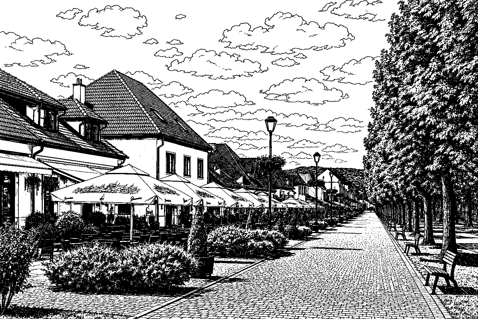 Bojnice – The Castle Promenade Monochrome Metal Plaque