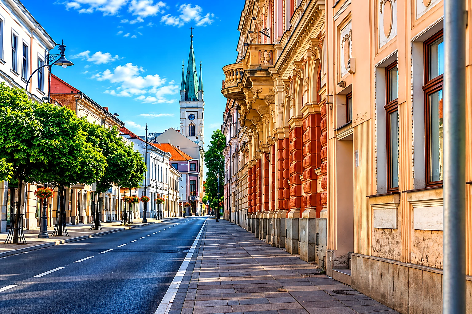 Nitra – Historic Street & Church Skyline Metal Plaque