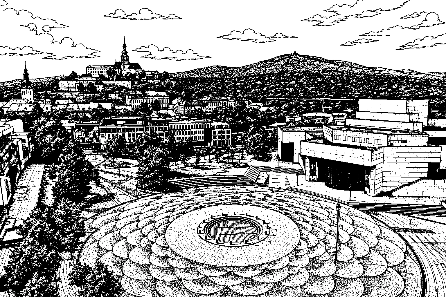 Nitra Svätopluk Square Monochrome Plaque | Eslaby