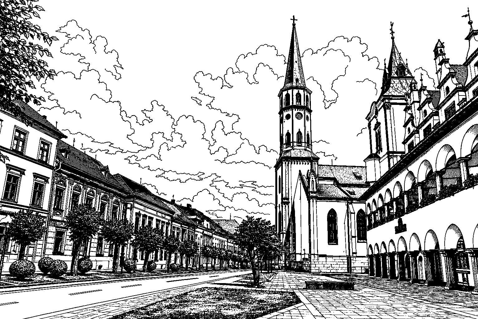 Poprad Church of St. Egidius Monochrome – Metal Plaque