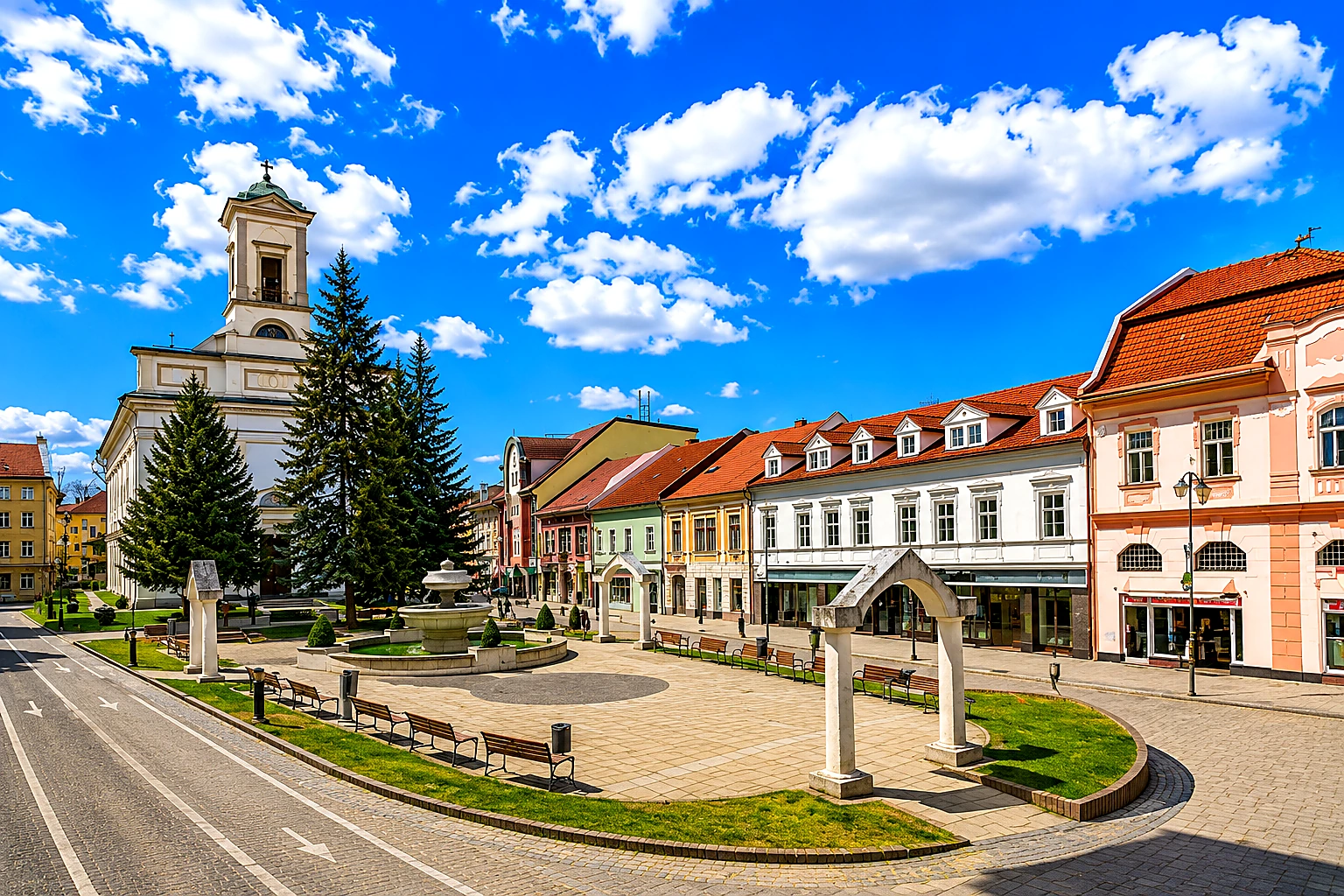 Poprad Historic Town Square Natural – Metal Plaque