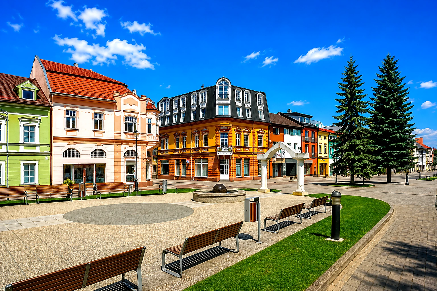 Poprad Námestie svätého Egídia Natural – Metal Plaque