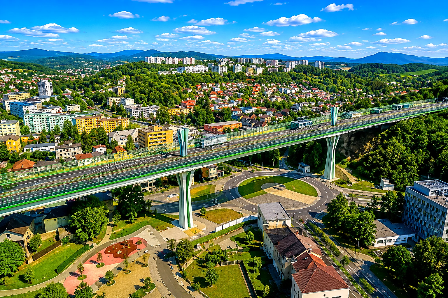 Považská Bystrica Iconic Viaduct Natural – Metal Plaque