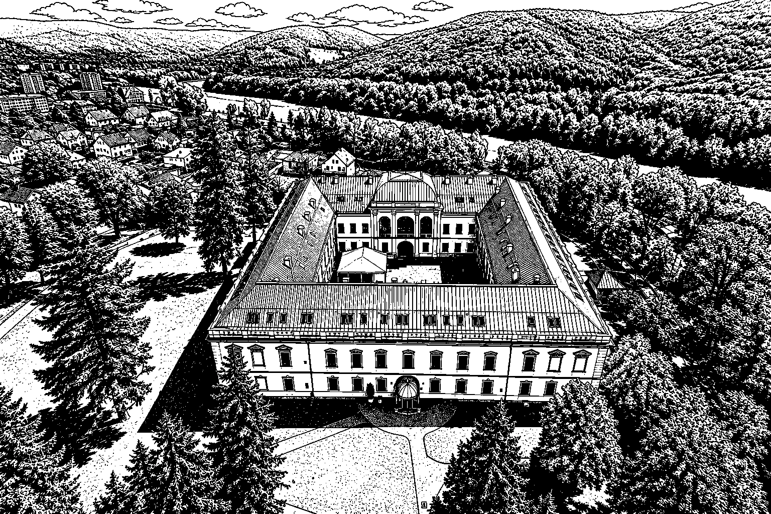 Považská Bystrica Orlové Manor Monochrome – Metal Plaque