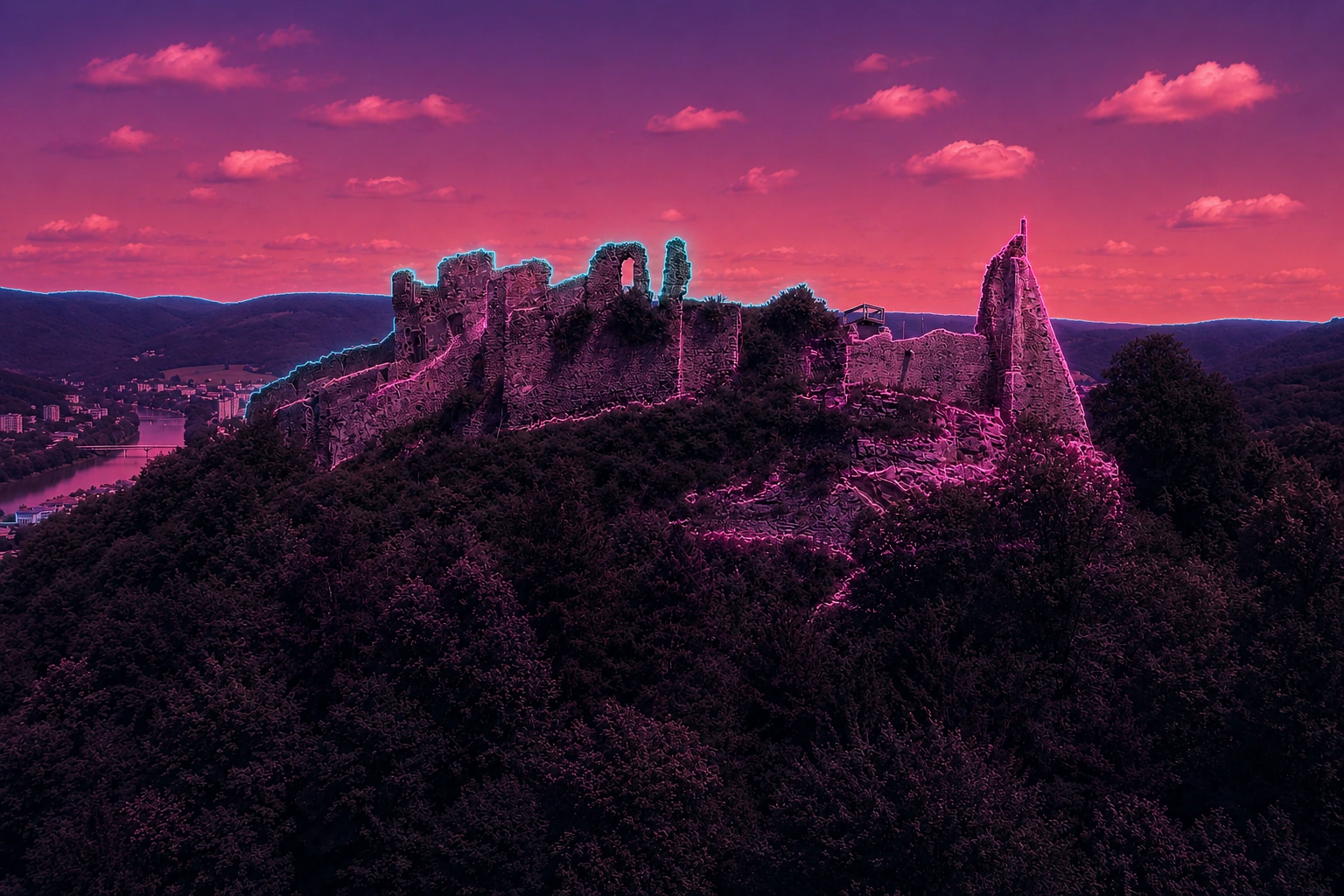 Považská Bystrica Považský Castle Cyberpunk – Metal Plaque