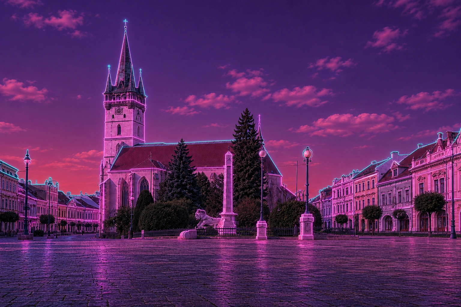 Prešov St. Nicholas Cathedral Cyberpunk – Metal Plaque