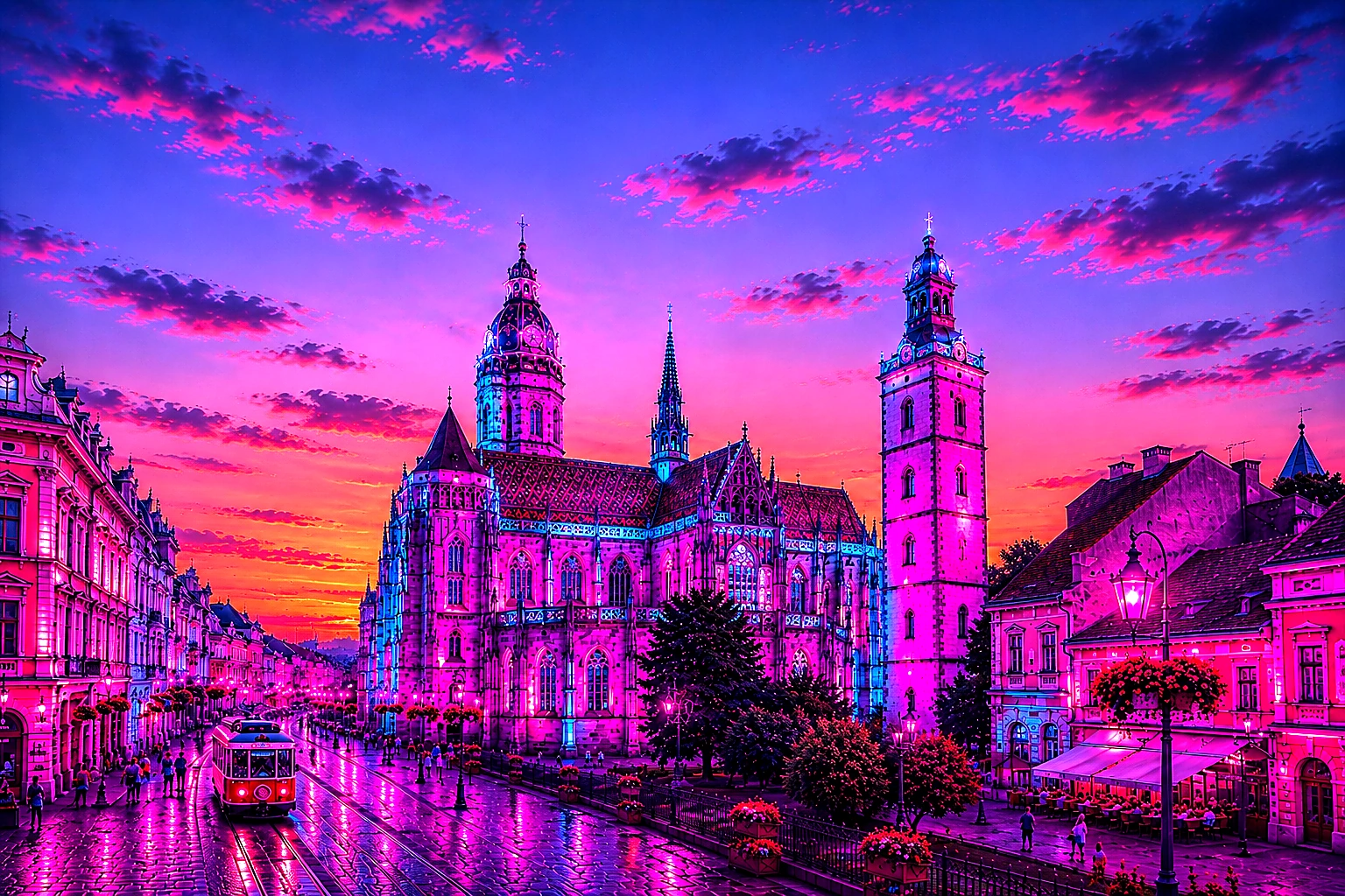 Košice St. Elisabeth Cathedral Cyberpunk – Metal Plaque