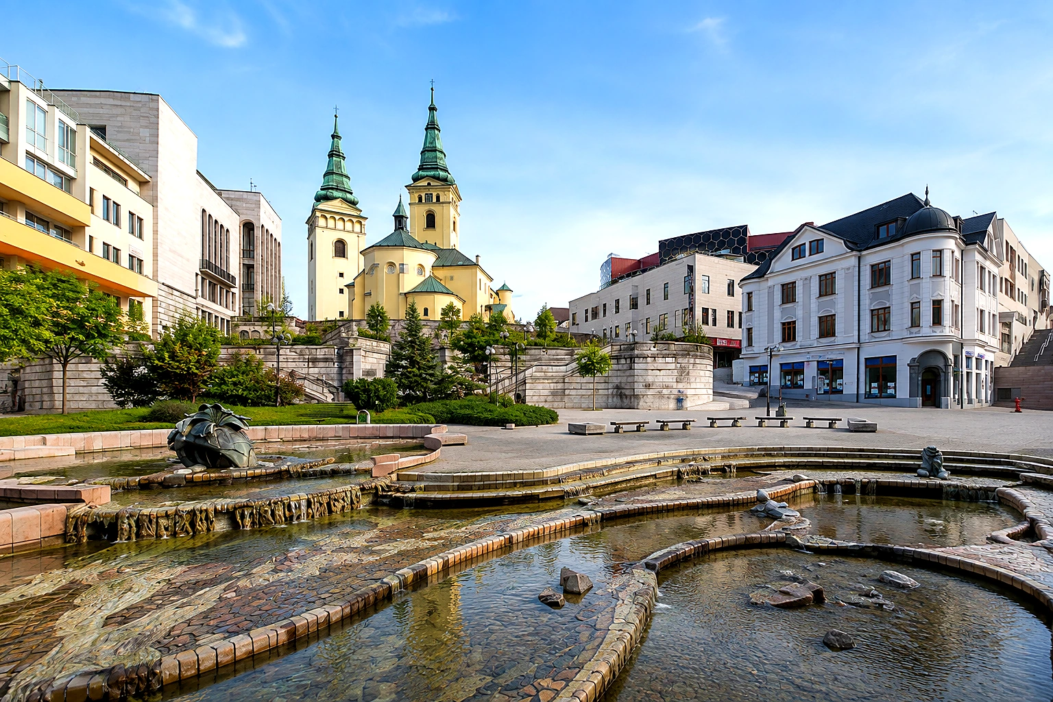 Žilina Burian Tower & Cathedral Square Natural – Metal Plaque