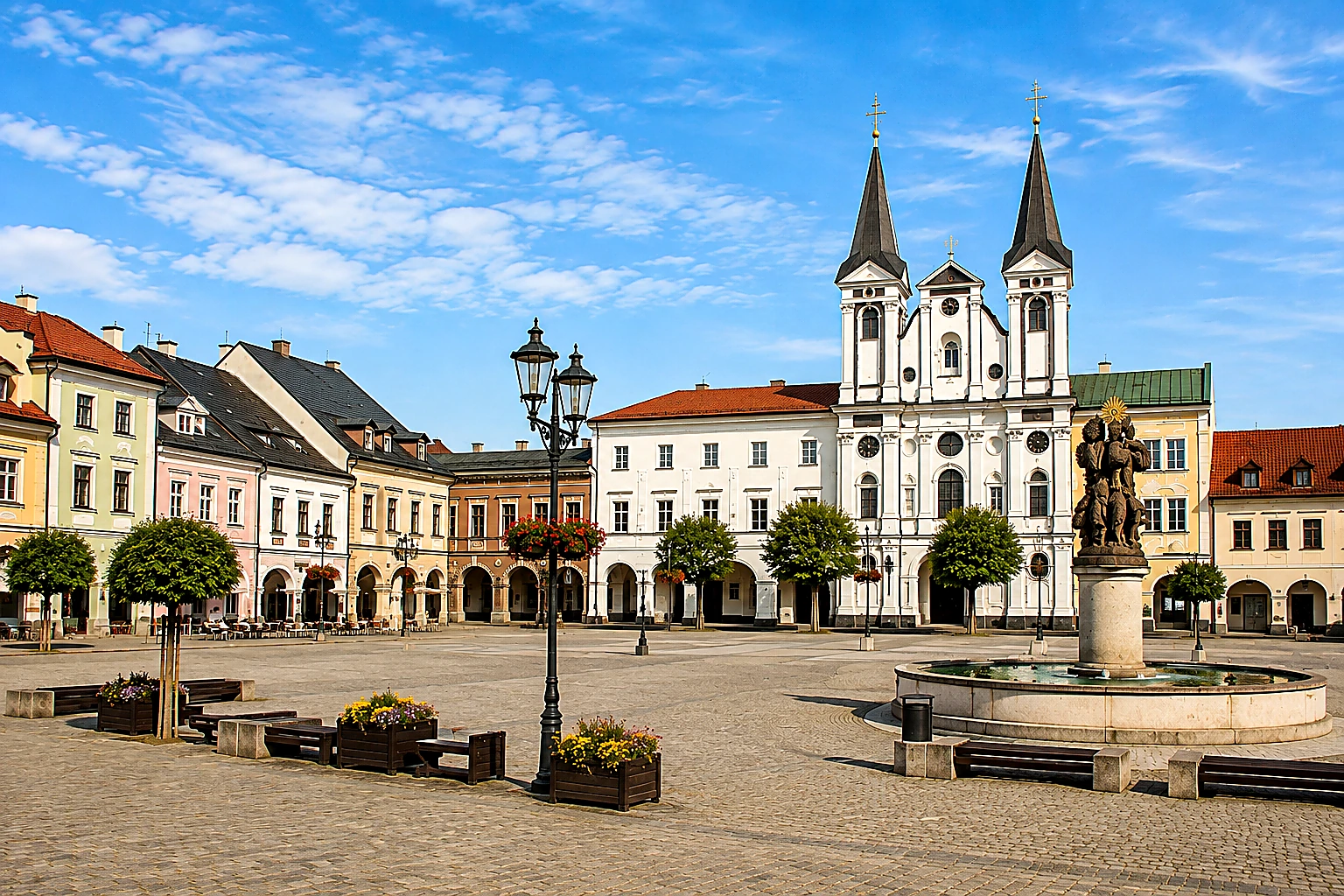 Žilina Mariánske Square & Church of St. Paul Natural – Metal Plaque