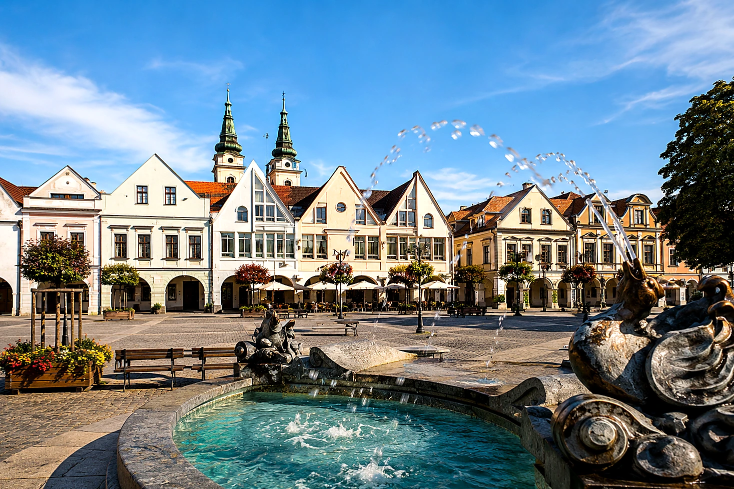 Žilina Mariánske Square Fountain Natural – Metal Plaque