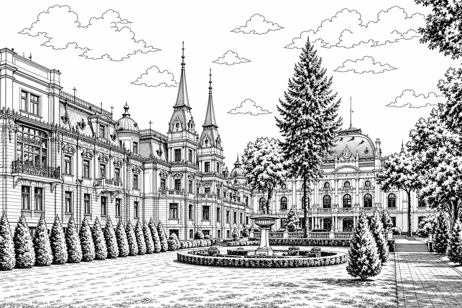 Izrael Poznański Palace Black & White Plaque – Łódź