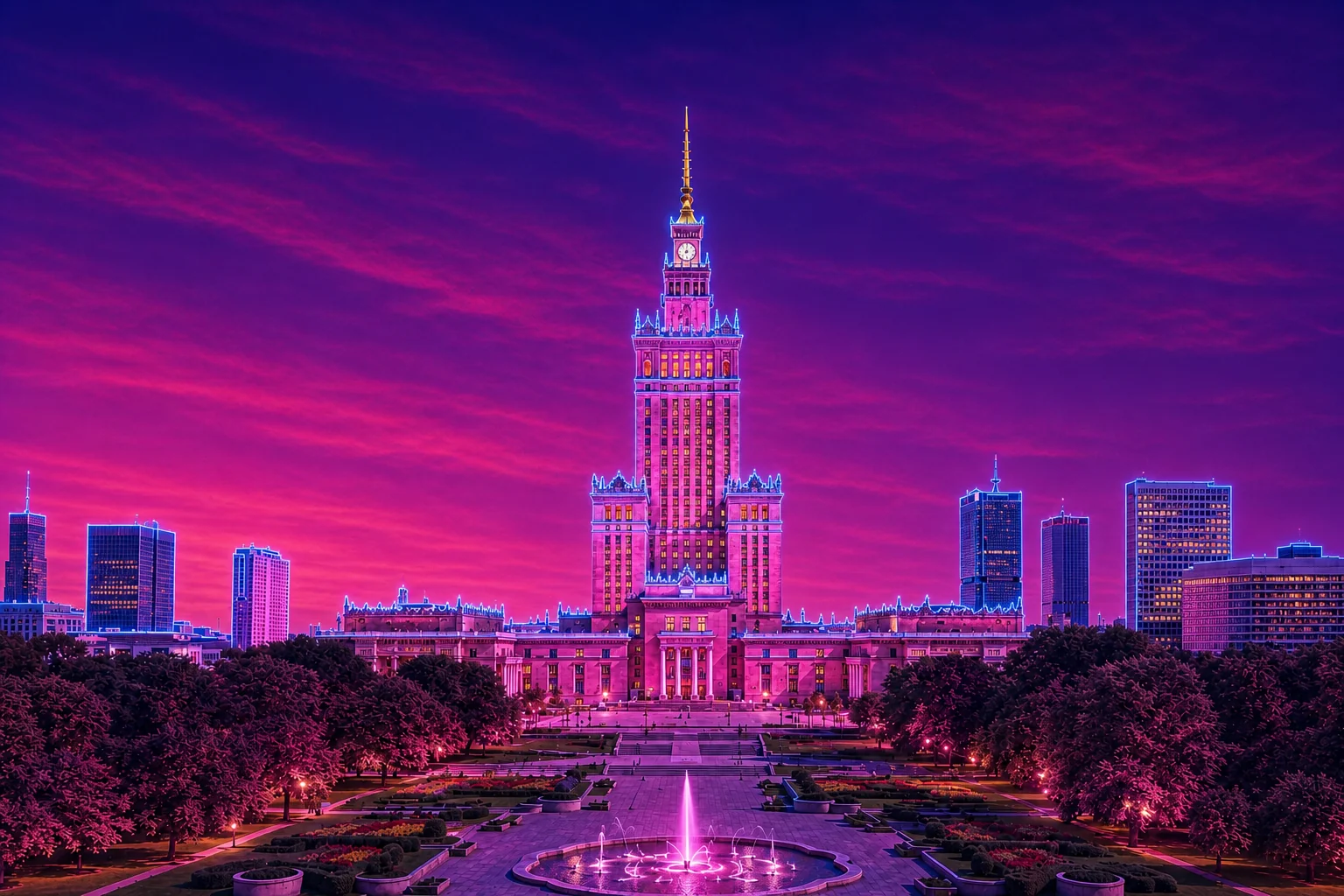 Palace of Culture and Science Cyberpunk Plaque