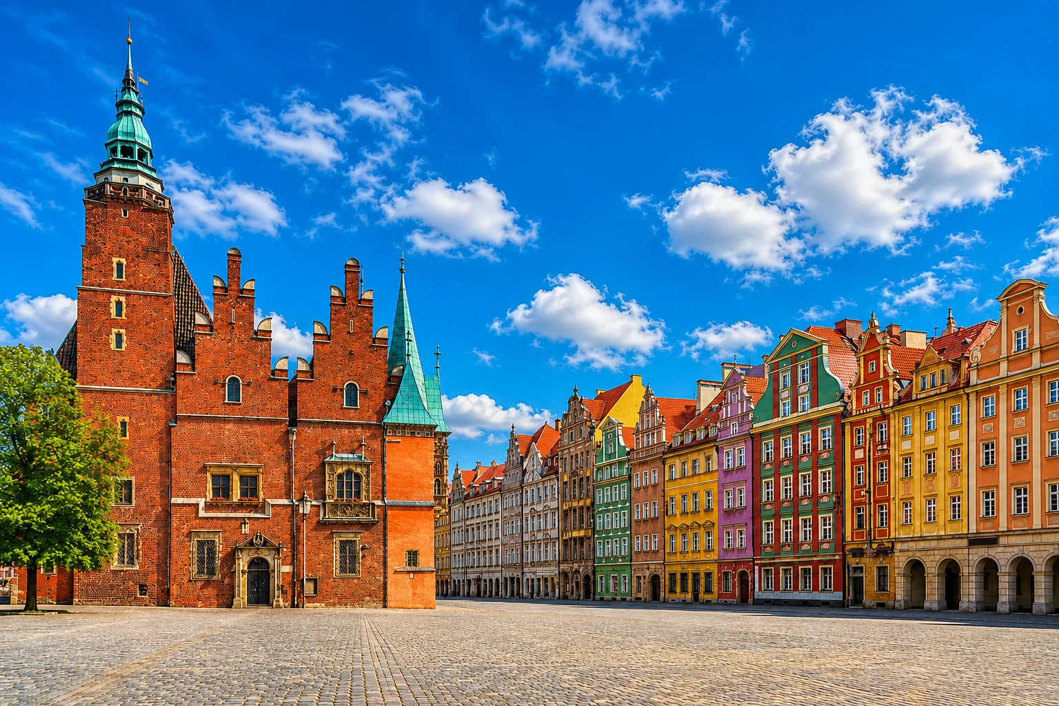 Wrocław Rynek and Old Town Hall Colour Plaque