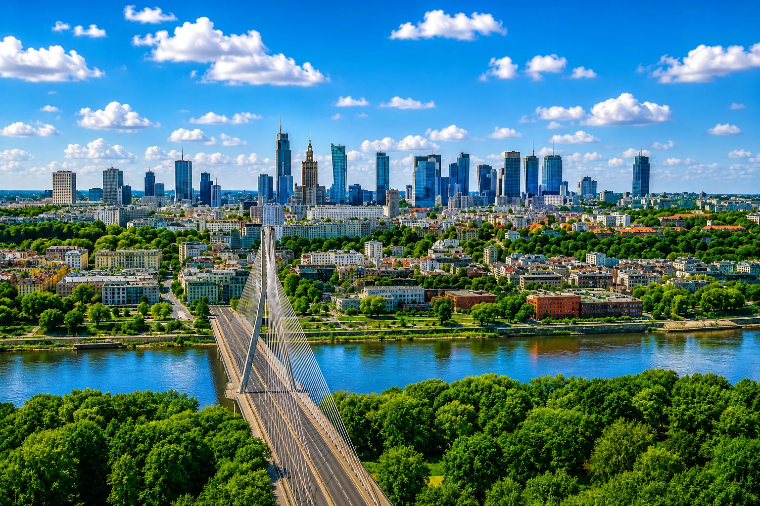Modern Warsaw Skyline Full-Colour Plaque – 20 × 30 cm